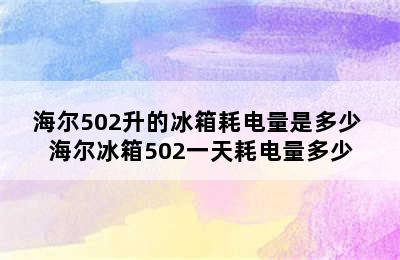 海尔502升的冰箱耗电量是多少 海尔冰箱502一天耗电量多少